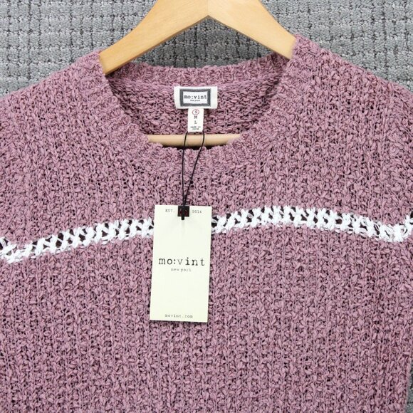 Mo:vint New York Shirt Top Womens Small S Gray Knit Short Sleeve Crewneck NWT - Picture 5 of 9
